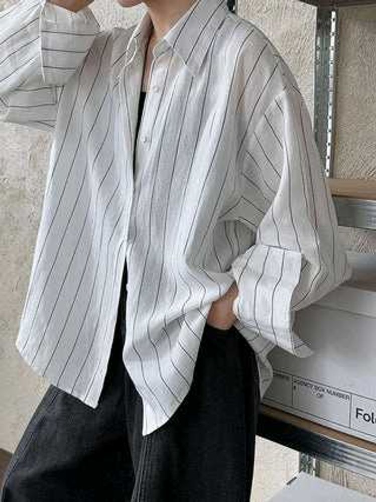 Korean Premium Chic Cute Stripped. Baggy shirt