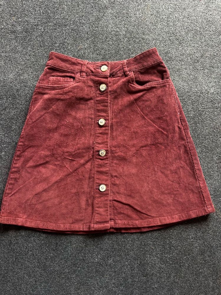 Corduroy A-Line Skirt
