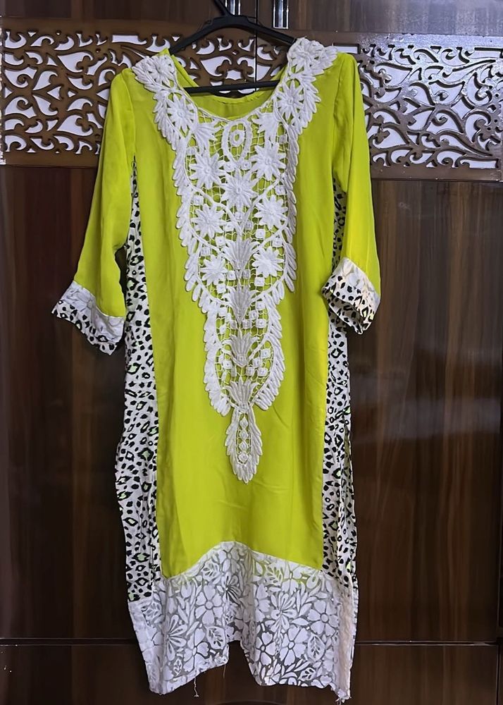 Designer Kurta with White Lace