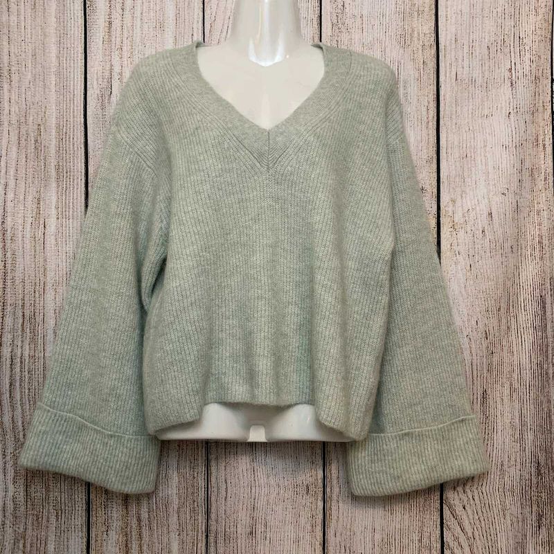 H&amp;M Wool Alpaca Blend V-Neck Bell Sleeve Sweater