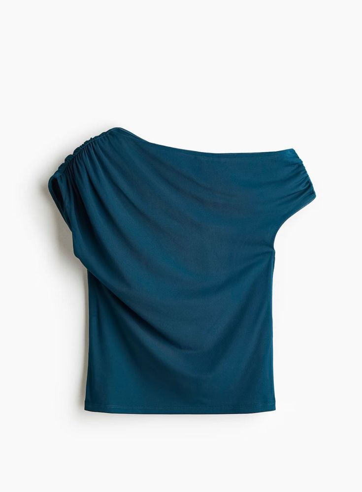 One-Shoulder Teal Top | H&amp;M