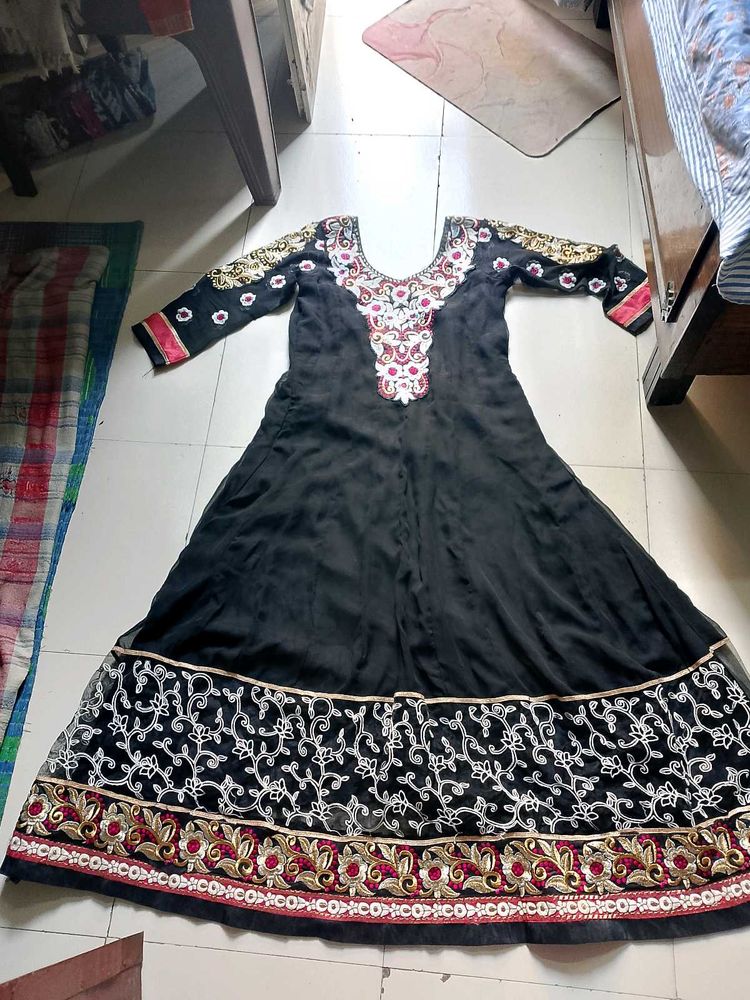 Elegant Black Embroidered gown