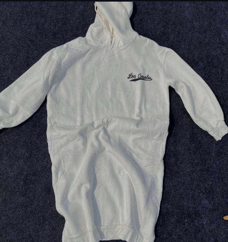 White "Los Angeles" Hoodie Dress