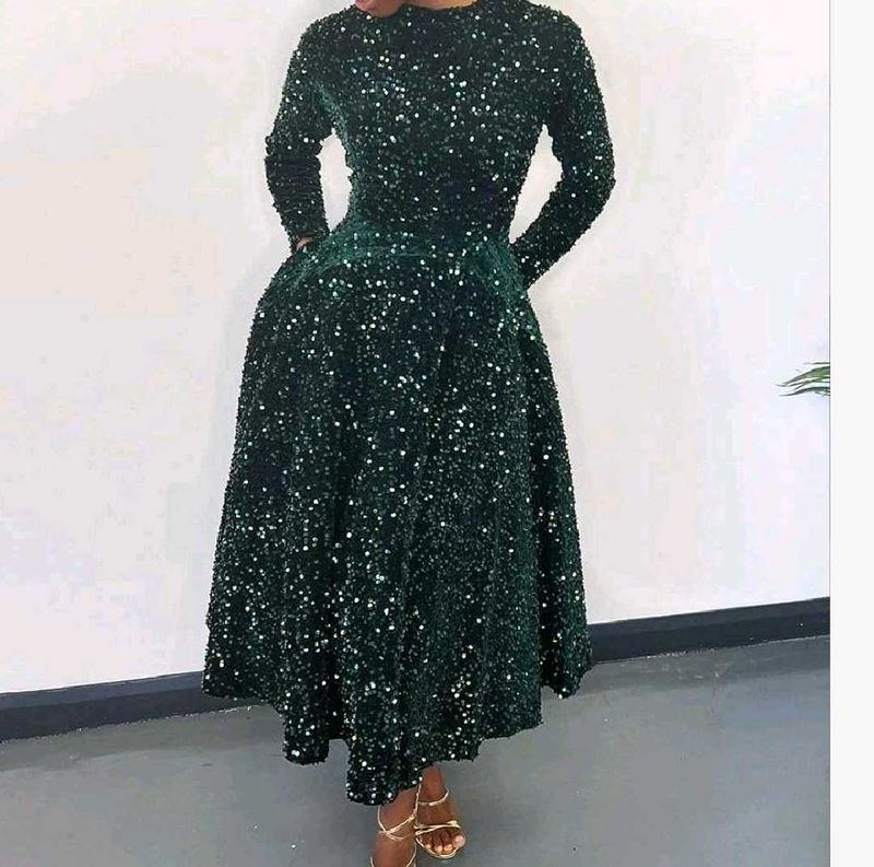 Sparkling Emerald Green Sequin gown