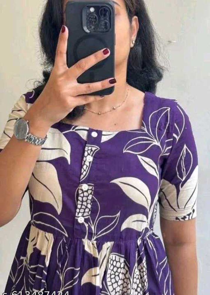 Purple Floral Print KurtaXXL