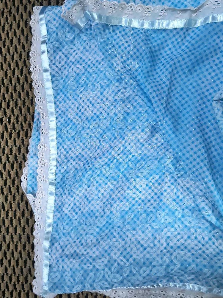 Beautiful Blue Gingham Dupatta