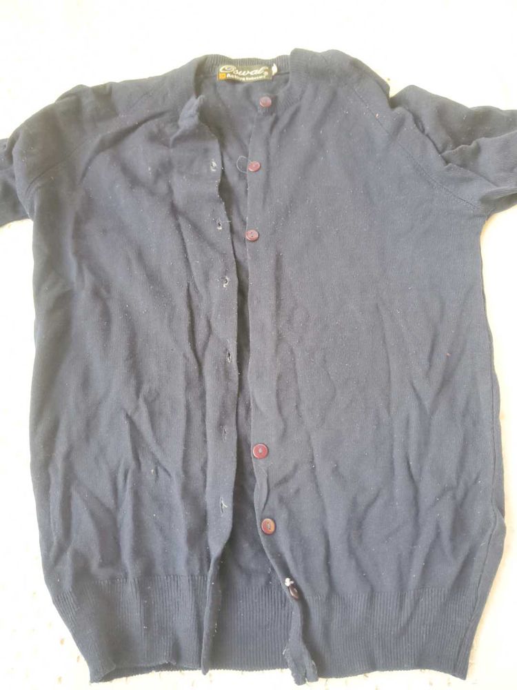 Vintage Navy Button-Down Cardigan