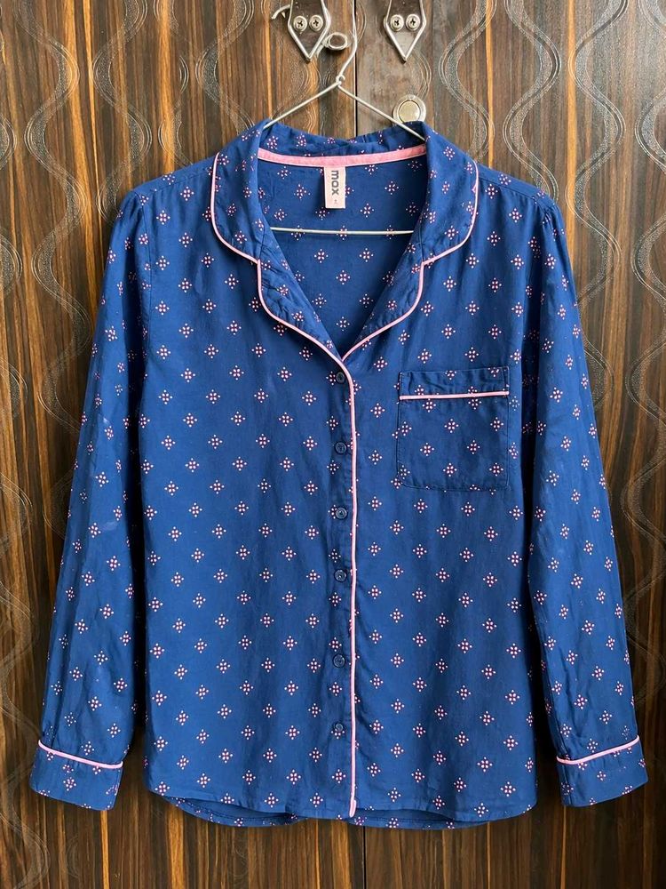 Cozy Blue Printed Nightshirt