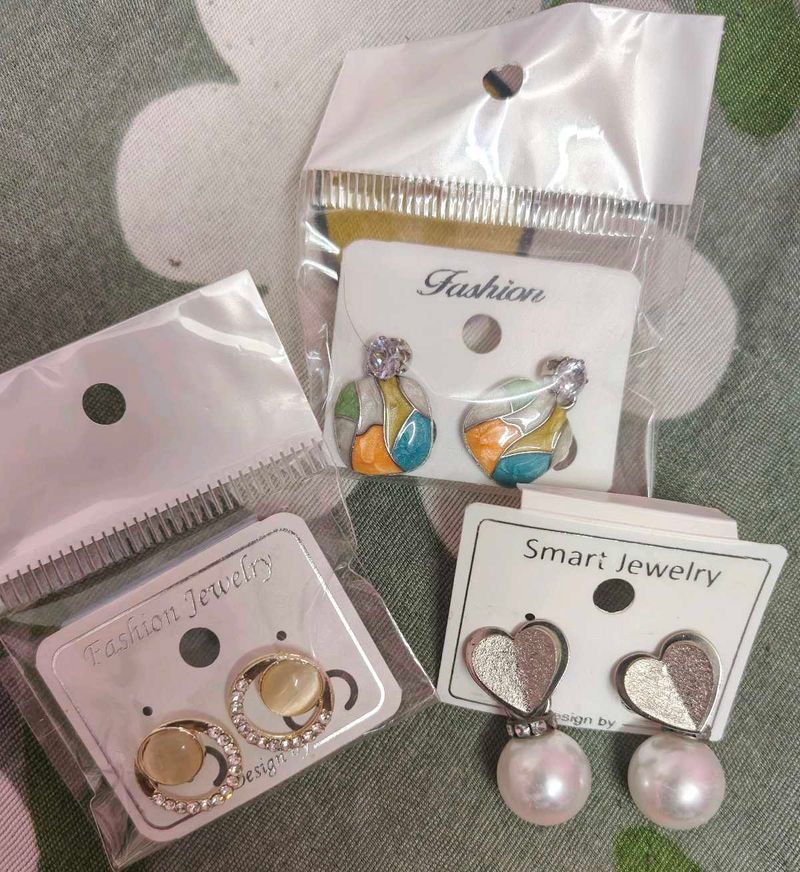 Lot of 3 Pairs Fashion Earrings