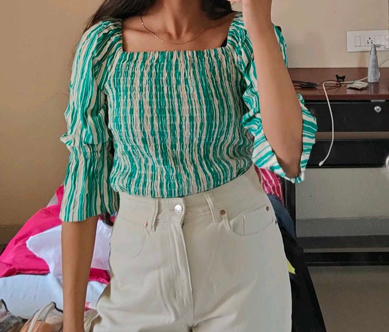 Vero Moda Smocked Square Neck Top