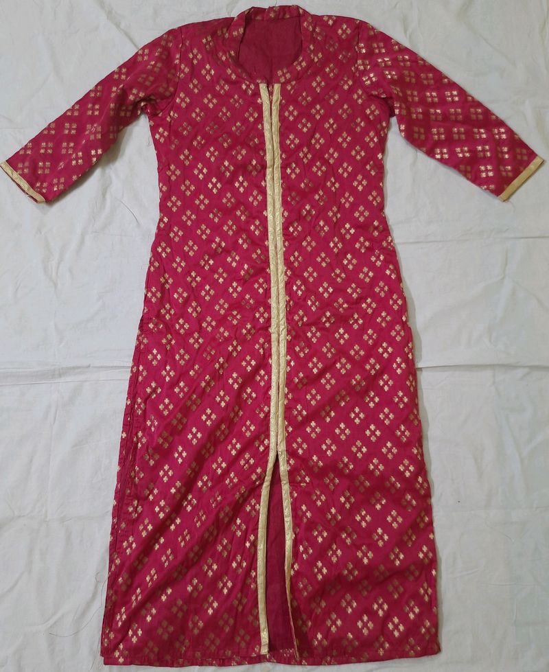 Women Bandhani Print Front Slit Kurta