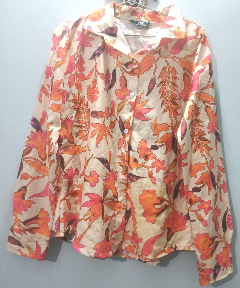 Floral Print Button-Up Shirt