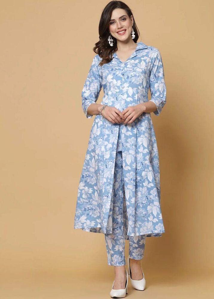 Beautiful Blue Floral Kurta Set