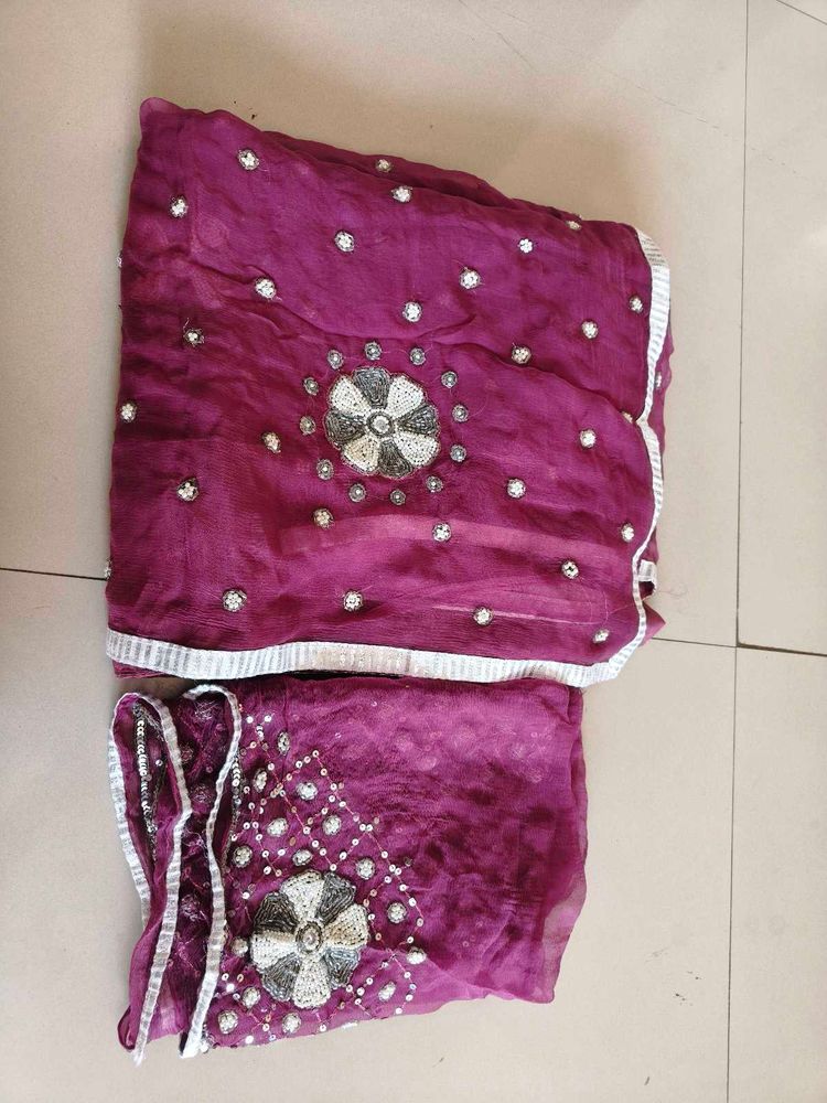 brand new Beautiful Embroidered chiffon Saree