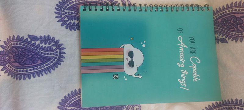 spiral note book with white clear pages