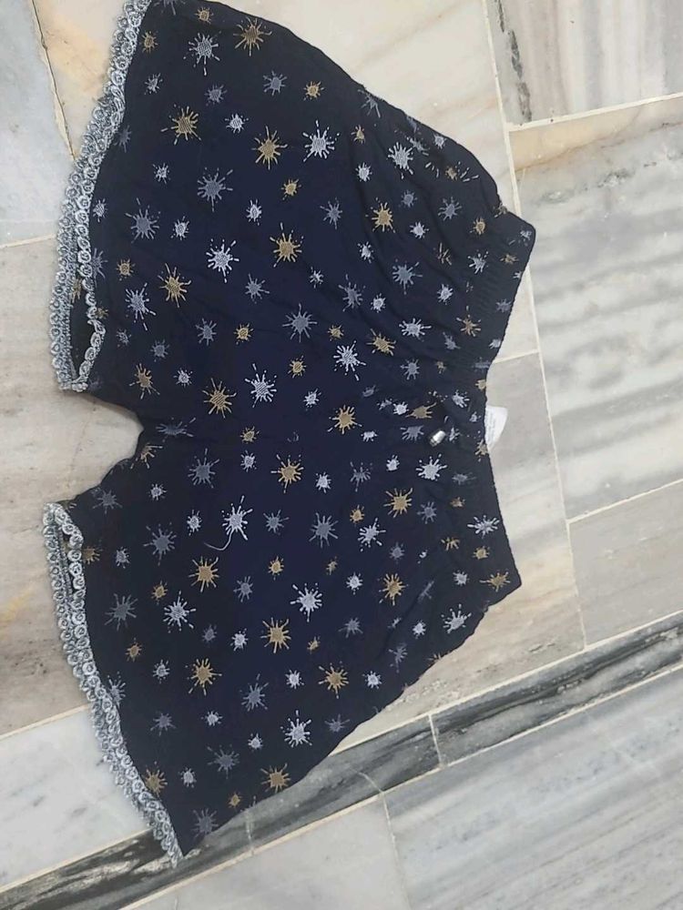Cute Navy Star Print Shorts