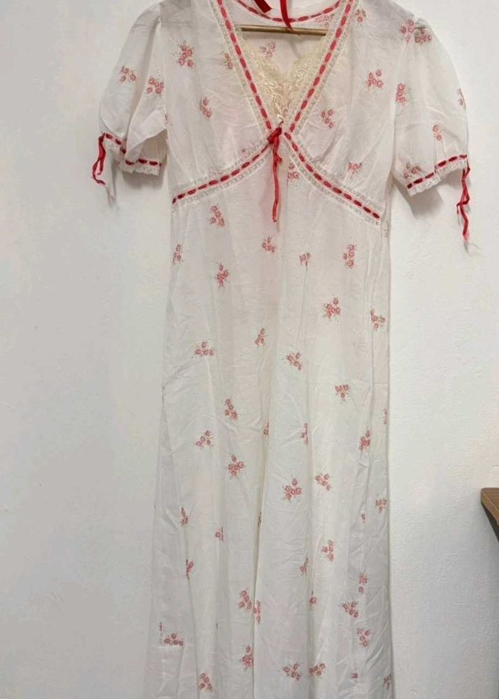 floral coquette vintage lace trim dress