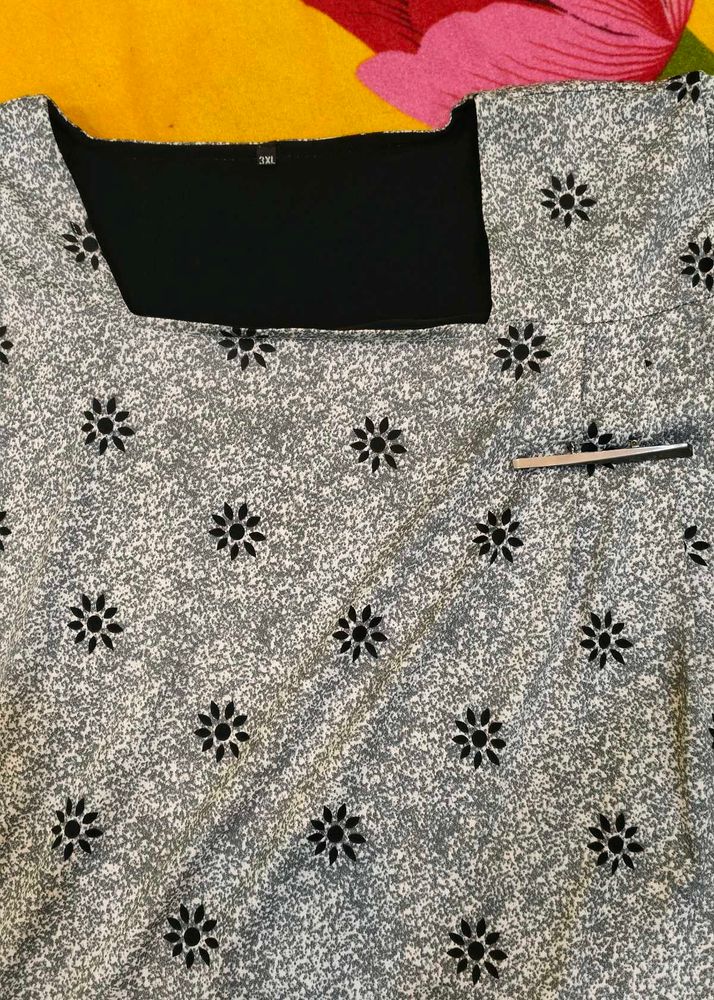 Floral Print Soft Crepe Kurti CasualWear