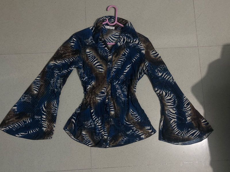 Blue Printed Shirt