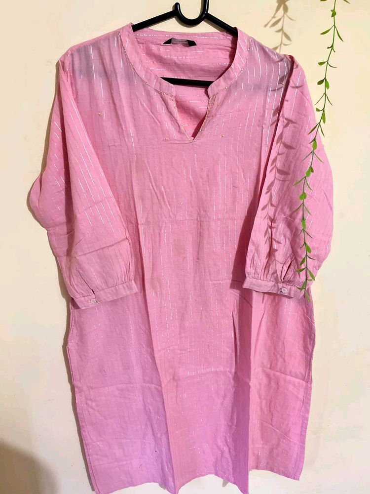 Pink Striped Kurta