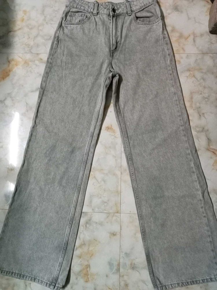 straight Leg Grey Jeans