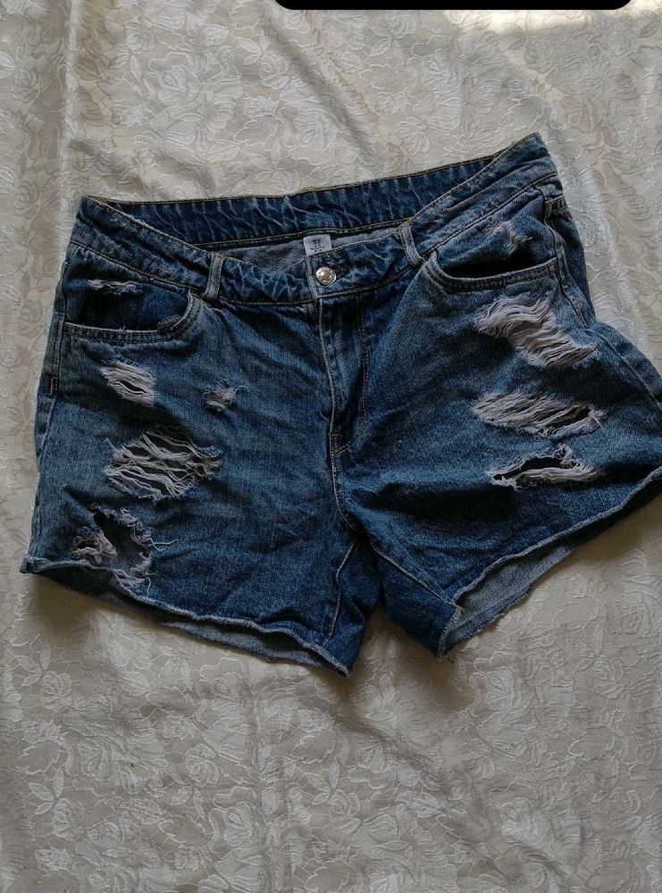Denim Distressed Shorts