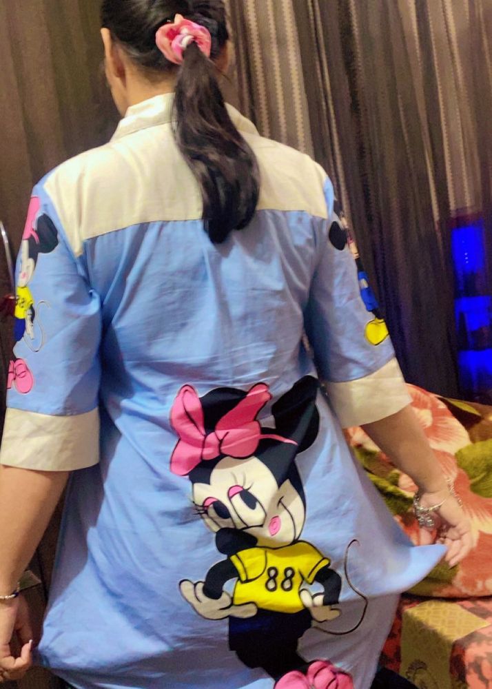 Cute Minnie Mouse Blue Kurta