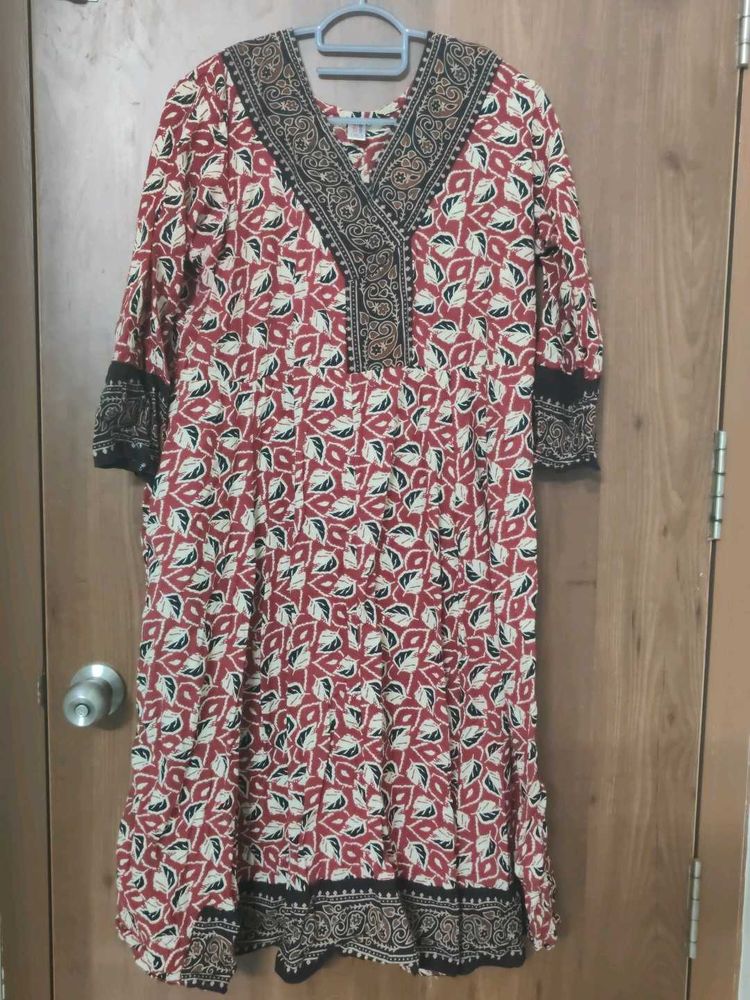 Stylish Red Printed Kurta