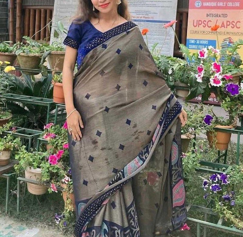 Elegant Grey Saree