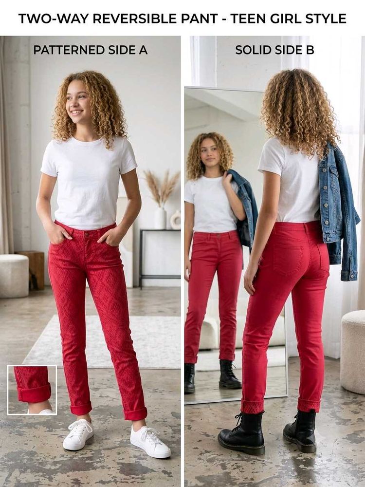Two-Way Reversible Red Pants-LeeCooper