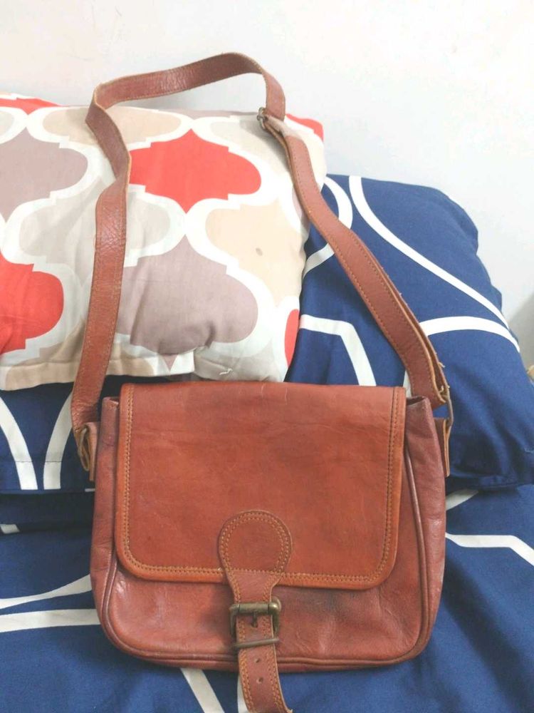 Classic Brown Leather Crossbody Bag