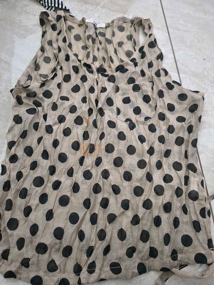 Sheer Polka Dot Tank Top