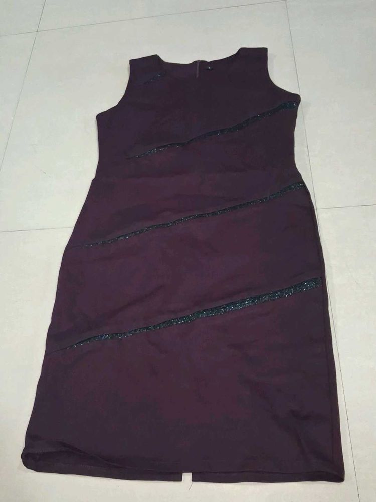 Elegant Purple Sleeveless Dress