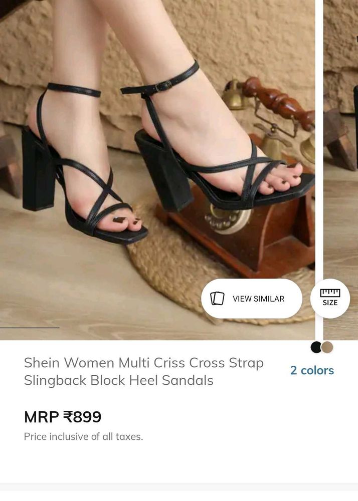 Shein Women Criss Cross Block Heel Sandals