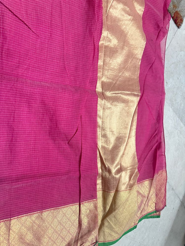 Pink &amp; Gold Saree