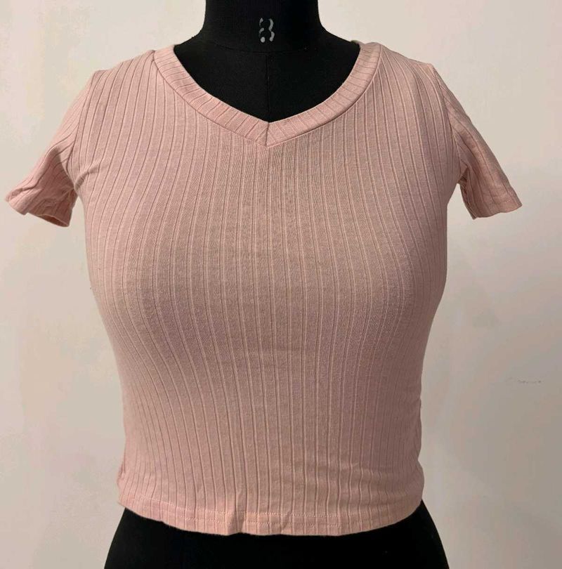 baby pink Crop Top
