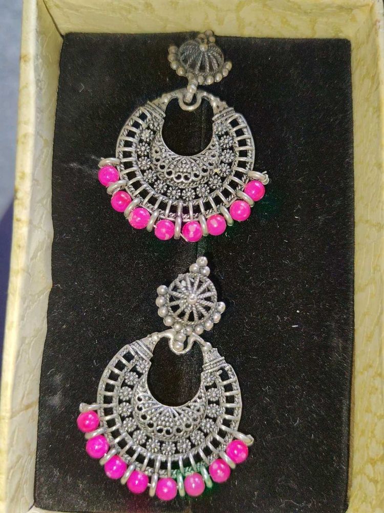 Ethnic Oxidized Jhumka Earrings