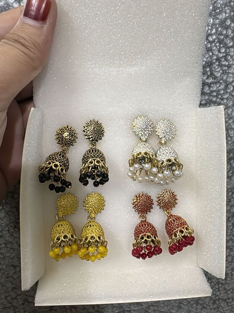 Set of 4 Jhumka Earrings