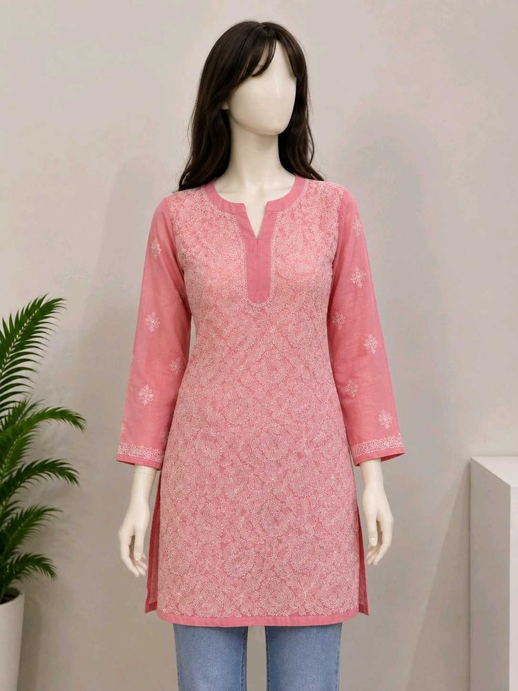 Pink Chikankari Kurta