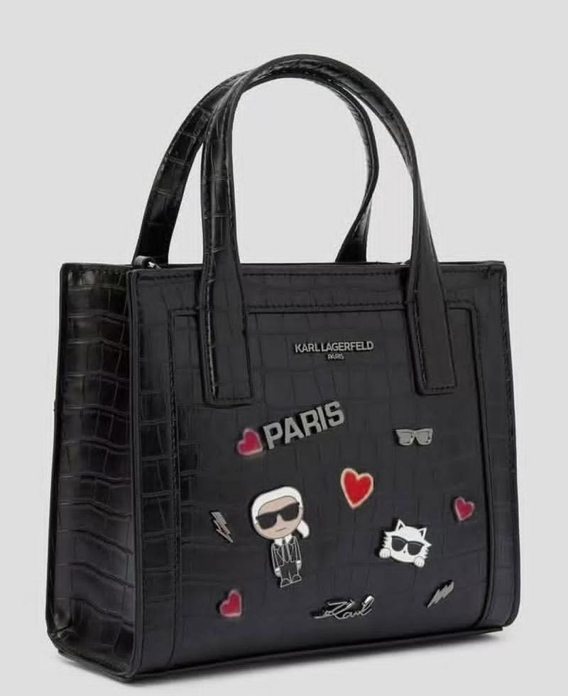 Karl Lagerfeld Black Croc Tote Bag