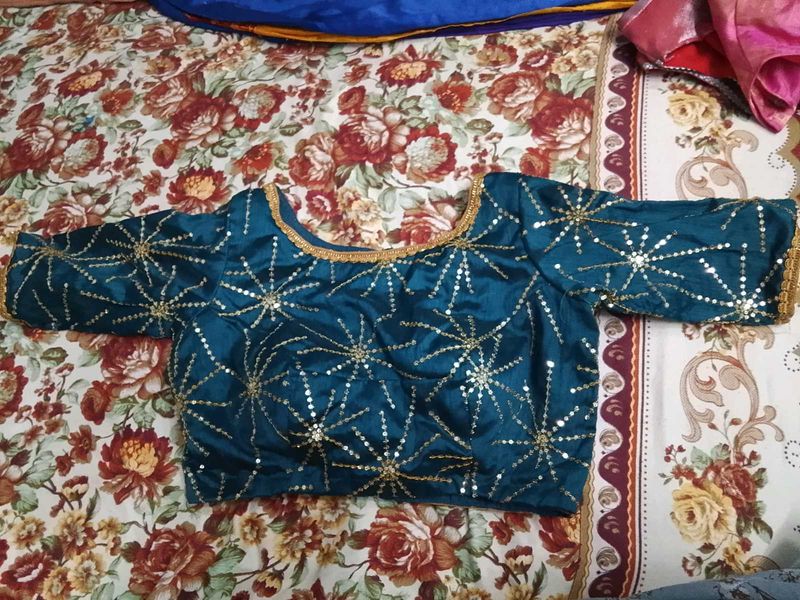Teal Embroidered Blouse