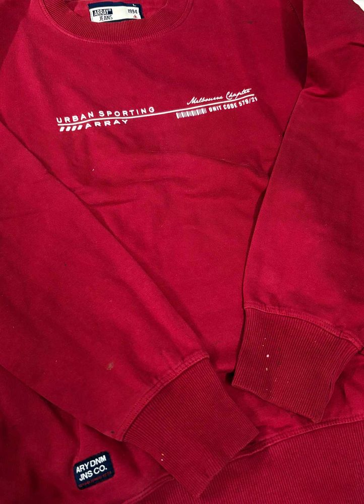 ARRAY JEANS RED SWEATER
