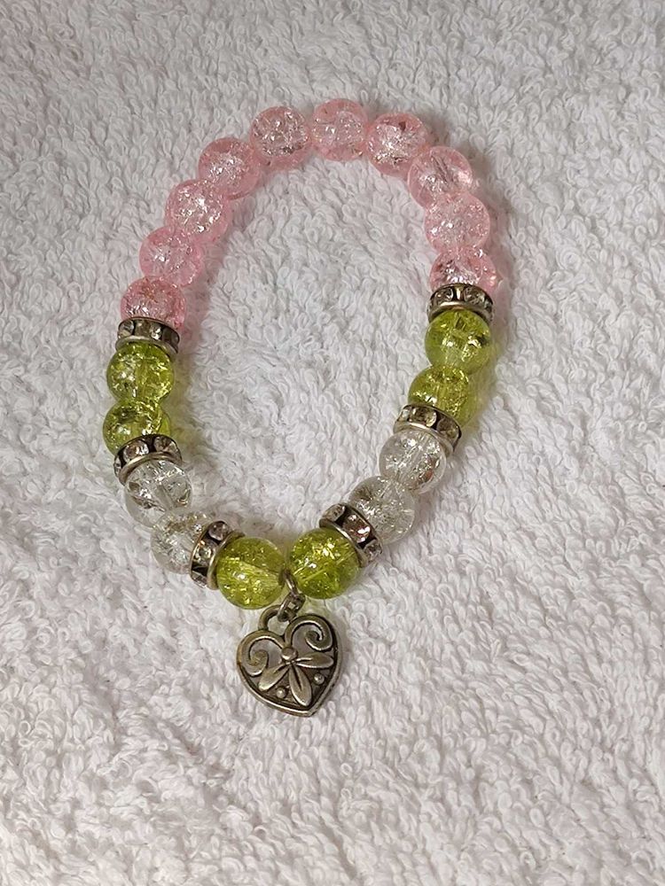 Charming Beaded Bracelet with Heart Charm