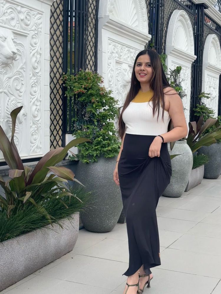 Chic Two-Tone Sleeveless Maxi Dress