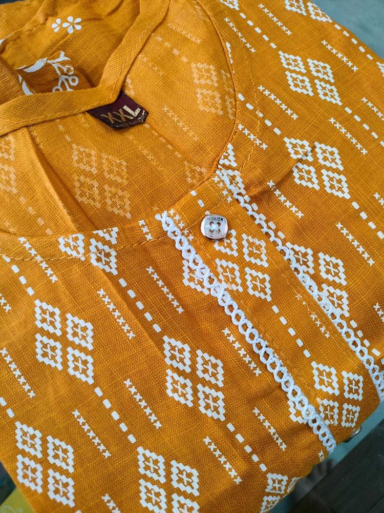 New Yellow Printed Kurta sets