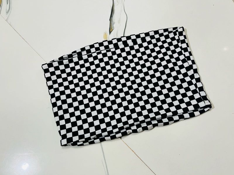 Checkerboard Print Tube Top