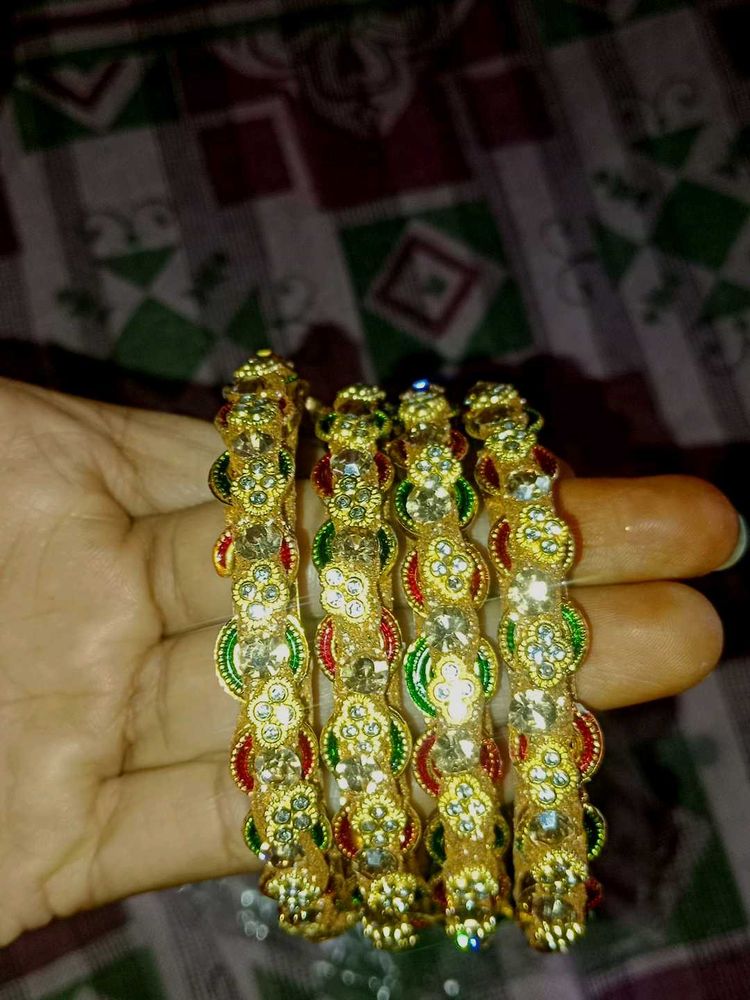 Exquisite Set of 4 Embellished Bangles