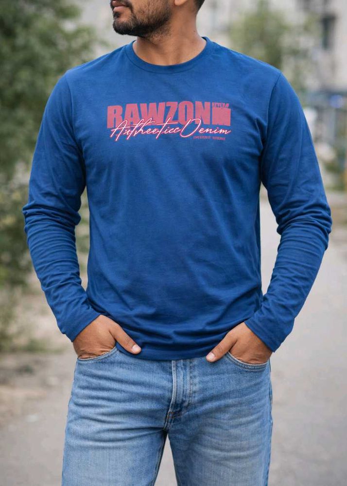 Men's Blue Long Sleeve T-Shirt