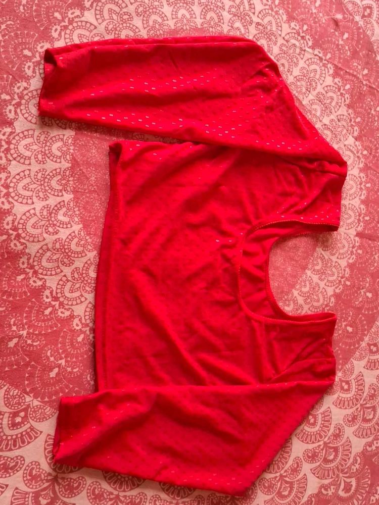 Vibrant Red Ethnic Blouse