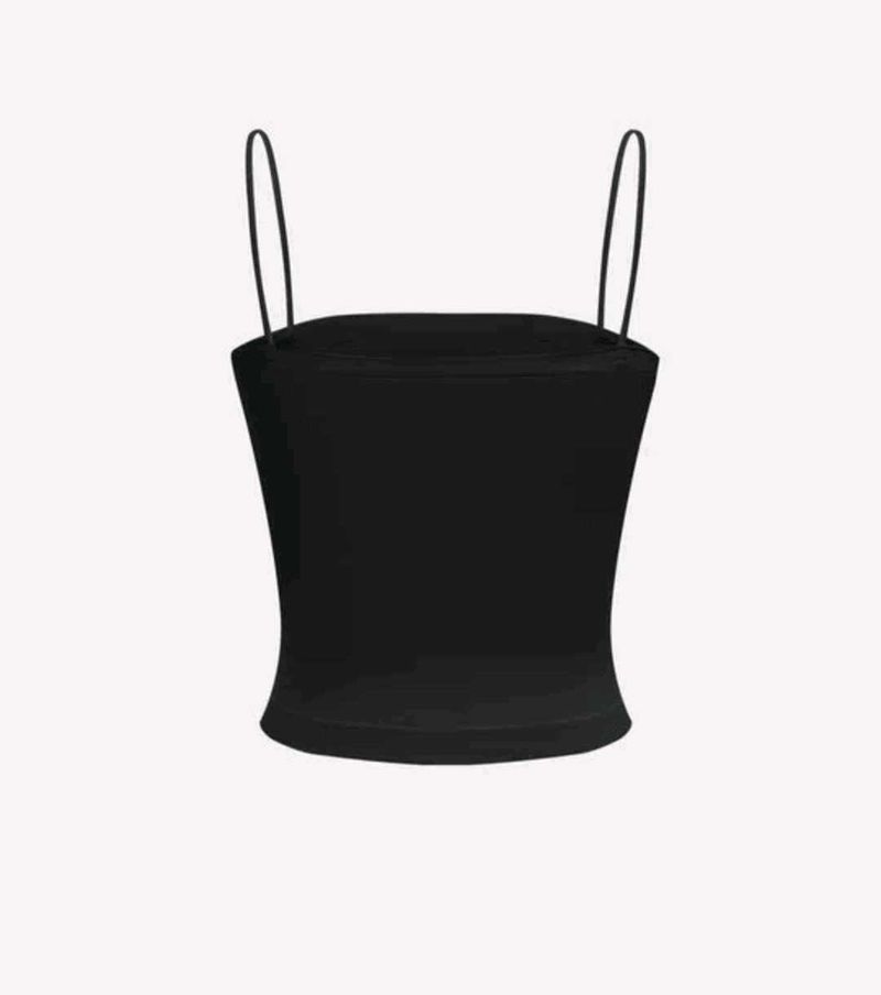Basic Black Spaghetti Strap Crop Top
